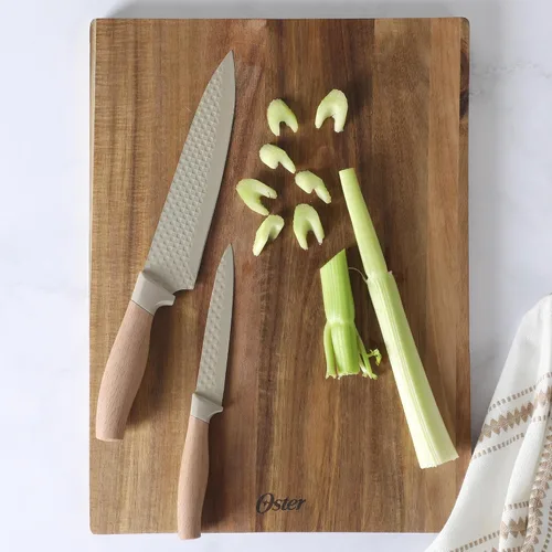 Vista 6 de Oster Gunderson Juego de Cuchillos de Cocina de 6 Piezas con Bloque, Juego de Cuchillos de Cocina de Acero Inoxidable con Cuchillas Afiladas