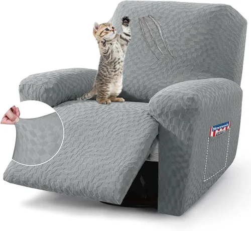 Vista 22 de ZNSAYOTX 2026 Funda elástica para sillón reclinable de 3 piezas (61 cm-94 cm) Fundas súper suaves para silla reclinable con bolsillo grande y lazos