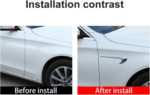 Vista 2 de YIWANG Cubierta para emblema lateral de automóvil ABS cromada, 2 unidades, para Mercedes Benz Clase C W205, Clase E W213, accesorios externos