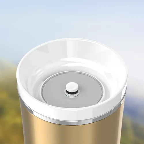 Vista 4 de Vaso de viaje Thermos de acero inoxidable, 16 onzas, Dorado