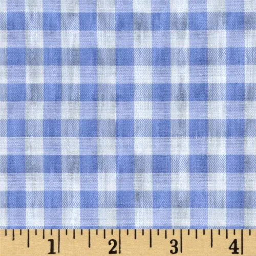 Vista 4 de Richlin Fabrics Poliéster/Algodón Gingham Check Azul/Blanco, 3 Yardas Precortadas