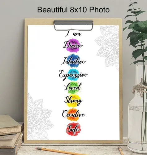 Vista 3 de Decoración de pared de chakras, inspiradora motivación de budismo zen, decoración de habitación para spa, dormitorio, baño, oficina, regalos