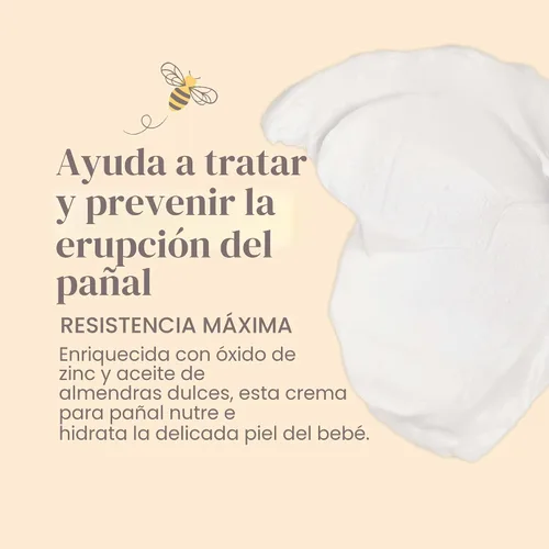 Vista 2 de Burt's Bees Baby Ungüento para dermatitis del pañal, máxima fuerza, 40% de óxido de zinc, 100% de origen natural, probado por pediatras, peso neto 3