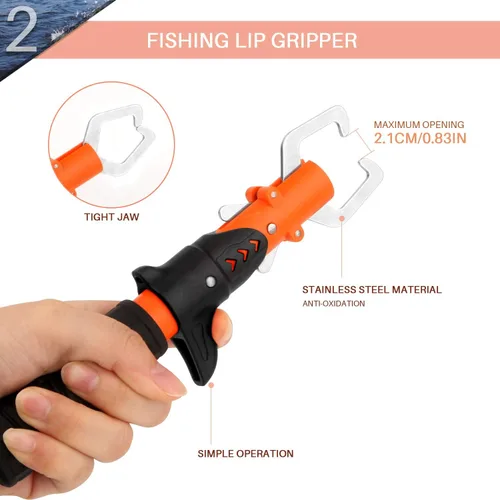 Vista 5 de mouhike Kit de herramientas de pesca, alicates de pesca, pinza de labios de pescado, removedor de anzuelos de pesca, báscula digital de pesca