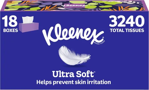 Vista 19 de Kleenex Ultra Soft Facial Tissues, 4 Flat Boxes, 120 Tissues per Box