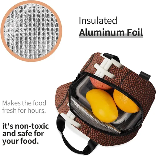 Vista 2 de Bolsa de almuerzo con aislamiento reutilizable de fútbol para mujeres y hombres, impermeable, lonchera térmica para el trabajo, oficina, viajes