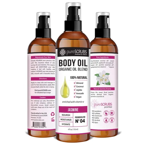 Vista 4 de Paquete de exfoliante corporal de jazmín + aceite corporal de jazmín