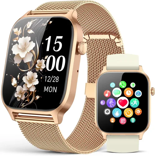 Vista 9 de Relojes inteligentes para mujer (llamadas/recordatorios), reloj inteligente HD de 1.85 pulgadas para teléfonos Android y iPhone compatible, más