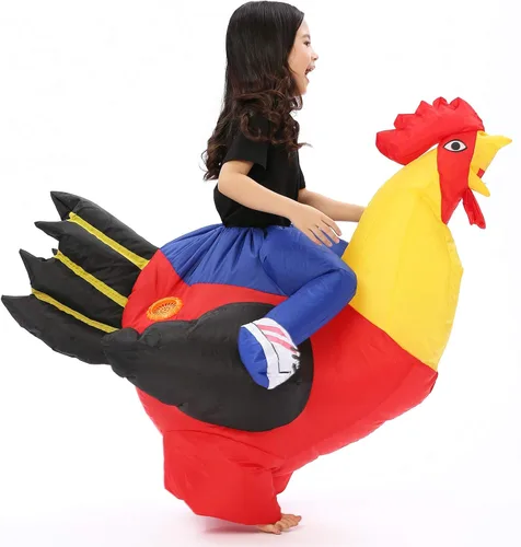 Vista 4 de Disfraz de gallo original, inflable, para Halloween, día de Pascua, 3638 ES