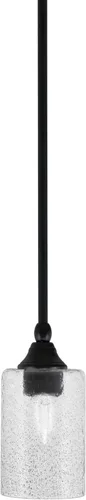 Vista 49 de Toltec Lighting Tallo Colgado Mini colgante, acabado de cobre negro, 3.5" cuadrado humo burbuja vidrio