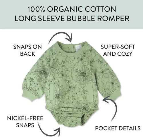Vista 2 de HonestBaby Multipack Short Romper Sets and Dresses 100% Organic Cotton for Infant Baby and Toddler Boys, Girls, Unisex