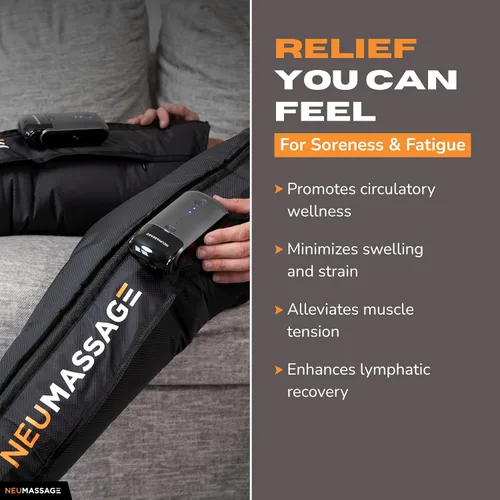 Vista 8 de Sistema de recuperación de masaje de compresión de pierna profesional NEUMASSAGE Botas de recuperación de aire recargables inalámbricas