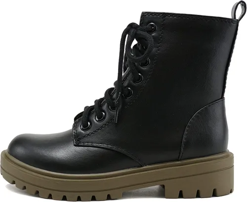 Vista 15 de SODA FIRM - Botines de combate con suela de lengüeta, cordones y cremallera lateral
