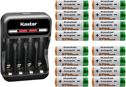 Vista 6 de Kastar CMH4 - Cargador USB inteligente compatible con cualquier capacidad de baterías AA Ni-CD y Ni-MH
