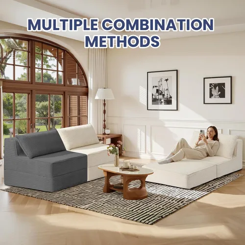 Vista 7 de Sofá cama convertible, sofá biplaza plegable con almohada, sofá cama plegable con soporte para la espalda, silla portátil, cómodo sofá de piso
