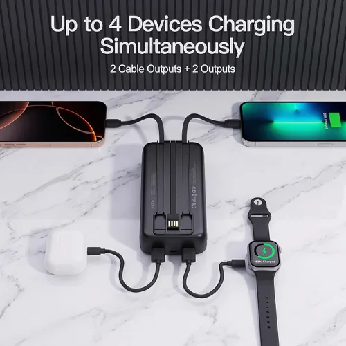 Vista 6 de 2026 2-Pack 20000mAh Portable Charger Battery Pack with Built in Cables