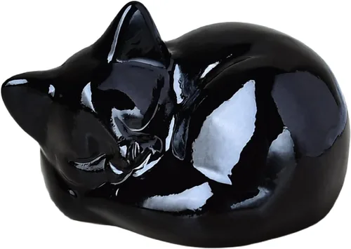 Vista 10 de Decoración de cristales de gato de granate natural, estatua de gato dormido, piedras preciosas pulidas de cristal curativo, piedras preciosas