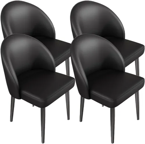 Vista 28 de YVYKFZD Juego de sillas de comedor, silla de comedor de cuero con respaldo curvo, sillas de cocina sin brazos, silla auxiliar tapizada cómoda