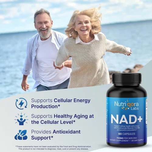 Vista 4 de Suplemento NAD Resveratrol 710 mg para energía celular y apoyo Suplemento NAD promueve el bienestar general y la vitalidad 60 cápsulas