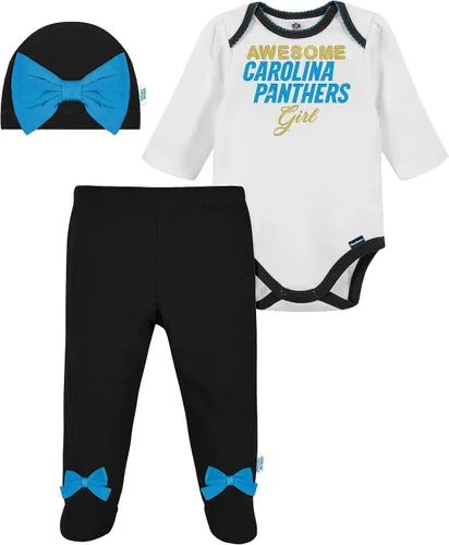 Vista 26 de NFL Conjunto de enterizo, pantalón con pies y gorro de 3 piezas para bebé niña
