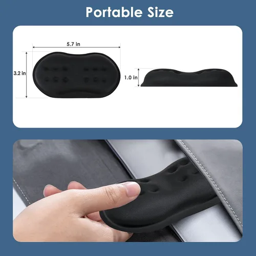 Vista 6 de VANKEY Reposamuñecas para ratón, almohadilla de escritorio para ratón, cómodo soporte de muñeca para ratón de computadora, reposamuñecas ergonómico