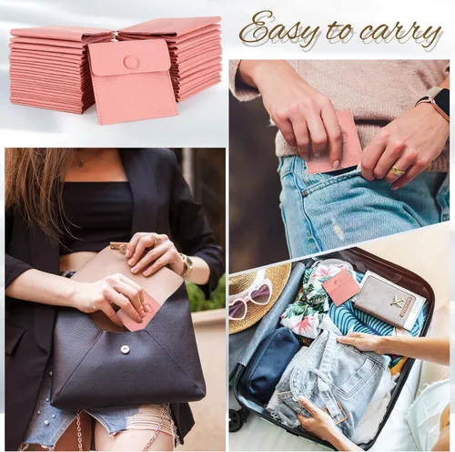Vista 8 de Cunno Paquete de 120 bolsas de microfibra para joyas con paño de limpieza de 3.2 x 3.2 pulgadas, bolsa de embalaje de joyas con bolsas de botón a