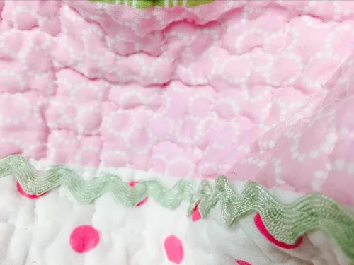 Vista 3 de [Malvavisco pastel] 100% algodón hipoalergénico 2 piezas apliques a mano juego de edredón para dormitorio, ropa de cama individual rosa