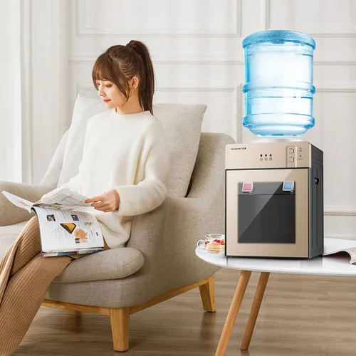 Vista 6 de Dispensador de agua de carga superior, dispensador de enfriador 3 en 1, mini máquina de agua de escritorio, dispensador de enfriador de agua de 3 a