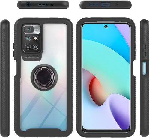 Vista 85 de Funda compatible con Xiaomi Poco X3 NFC, compatible con Xiaomi Poco X3 Pro/Poco X3 Ring Stand 3 en 1, color negro