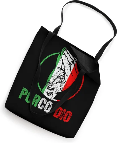 Vista 2 de Funny Porco Dio Italian Gesture Country Italy Flag Tote Bag