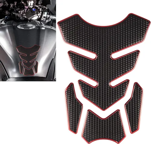 Vista 7 de TOMALL Protector de tanque de gas 3D, almohadilla de goma suave, antideslizante, impermeable, decoración de motocicleta (negro)