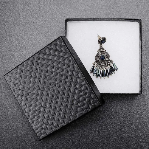 Vista 2 de MESHA 52 cajas de joyería de cartón, 3.5 x 3.5 x 1 pulgadas, caja de regalo de algodón con tapa, cajas de joyería para pequeñas empresas, embalaje