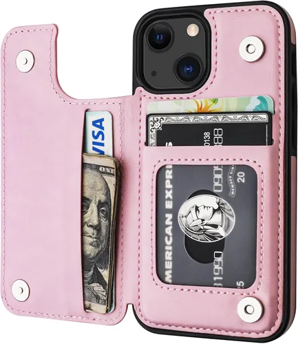 Vista 14 de ONETOP - Funda tipo cartera para iPhone 13 Mini con tarjetero, color negro Kickstand,ID/Cash Holder,Case Wallet with Card Slots,Double Magnetic