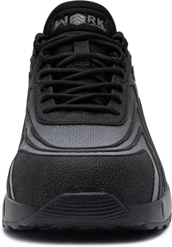 Vista 5 de LARNMERN Zapatos de punta de acero para mujer, con amortiguación de aire, zapatos de seguridad con puntera de seguridad, zapatos de trabajo cómodos