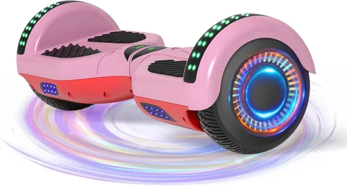 Vista 10 de Kids Scooter with Bluetooth Speaker & Corlorful LED Lights, Dual 250W Motor 7.5 Mph Speed, Gifts for All Ages Blanco