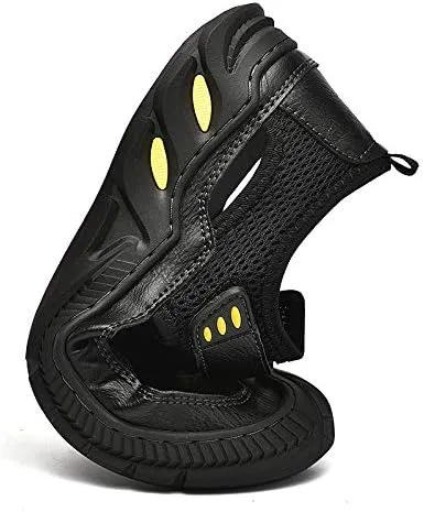 Vista 4 de LZDZN Sandalias Zapatos para hombre Zapatillas de verano Sandalias de cuero transpirable al aire libre Casual Playa Flip Flops Hombre Deporte Punta