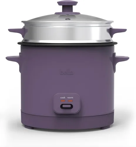 Vista 10 de Arrocera BELLA de 16 tazas con vaporizador, cesta de cocción a vapor apta para lavavajillas, paleta de arroz y taza medidora, recipiente de cocción