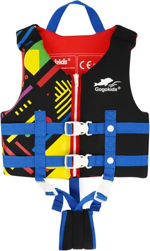 Vista 9 de Gogokids Chaleco de natación para niños pequeños, chaleco de natación de alta calidad para niños de 30-40-50-60-70-80 libras, flotadores para niños