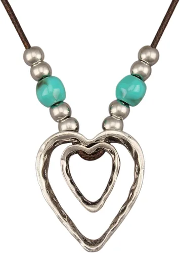 Vista 41 de Jeilwiy Collar de cuero para mujer, collar funky, gargantilla de cuerda con colgante, joyería de estilo bohemio