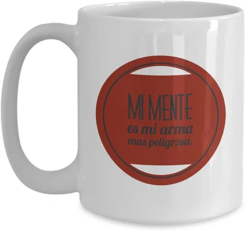 Vista 3 de Taza de Cafe Mi Mente Vaso, taza café divertidas, tazas personalizadas, taza de café inspiradoras, taza con mensajes positivos., 11onza