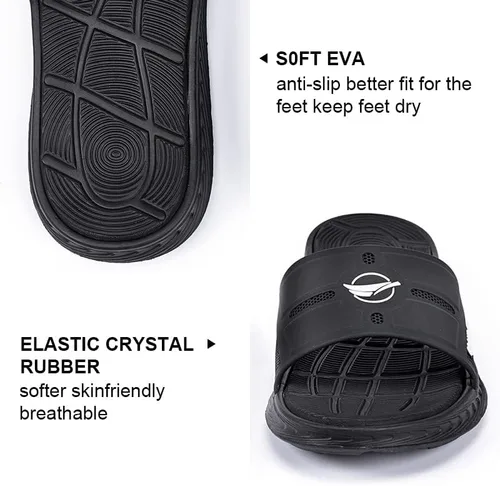 Vista 6 de Grand Attack Sandalias para hombre con cojín suave, sandalias atléticas de punta abierta planas antideslizantes para hombre, para playa, deportes