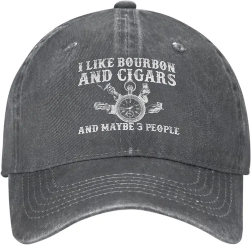 Vista 8 de Funny Hat I Like Bourbon and Cigars and Maybe 3 People Hat Men Baseball Hat Cool Hat