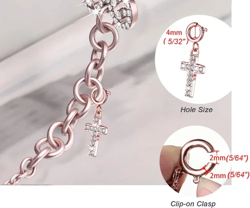 Vista 2 de Secbolt Dijes compatibles con Apple Watch pulsera para mujer, Diamante de imitación