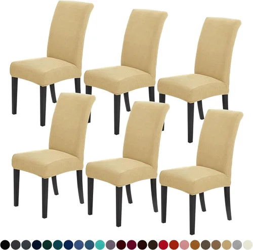 Vista 78 de Joccun - Juego de 2 fundas para sillas de comedor, fundas elásticas para sillas de comedor, fundas de asiento para sillas de comedor, funda de Negro