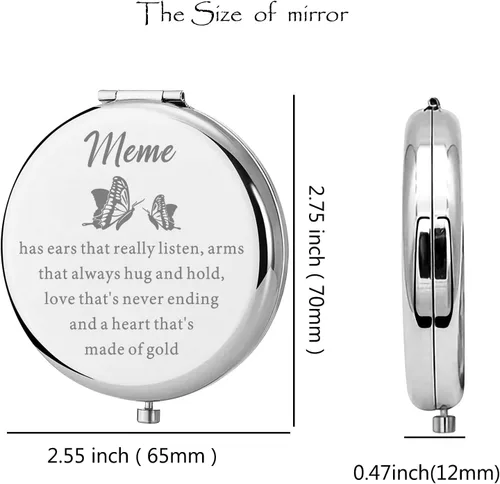 Vista 2 de Lywjyb Birdgot Meme - Espejo de maquillaje compacto para abuela, regalo de cumpleaños de nieta y nieto