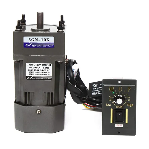 Vista 13 de 15W 10K AC110V 125 RPM Motor reductor de engranajes variable ajustable con controlador de velocidad para la industria