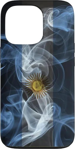 Vista 10 de iPhone 16 Smoky Argentina Flag - Funda de orgullo argentino estilo humo