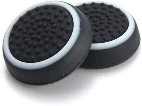 Vista 4 de Funda de silicona para palanca de mando con agarre analógico para controlador Switch NS (negro y azul)
