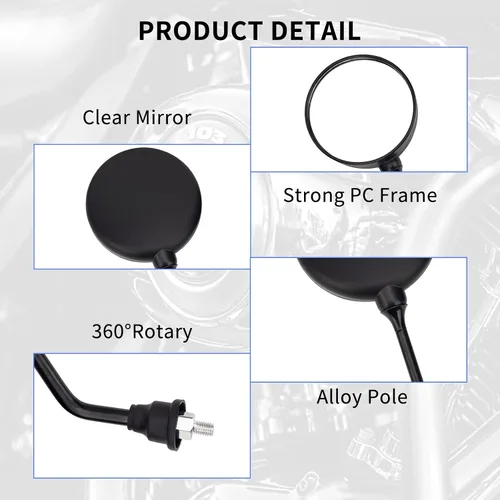 Vista 5 de AHL Espejos retrovisores con kit de transferencia compatibles con: BMW G310R 2017-2018/G310GS 2017-2018/F650GS/F800GS/F800R/F700GS
