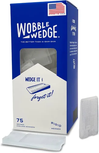 Vista 10 de WOBBLE WEDGES Cuñas de nivelación resistentes fabricadas en los Estados Unidos, las cuñas de plástico rígido originales para nivelar muebles, mesas